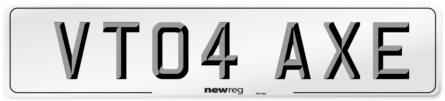 VT04 AXE Number Plate from New Reg